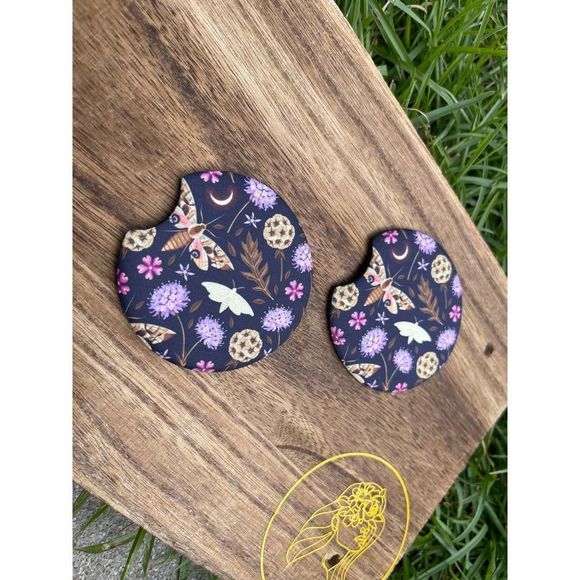 Purple Fall Moth Neoprene Car Coaster 2 Pack - Picture 3 of 8